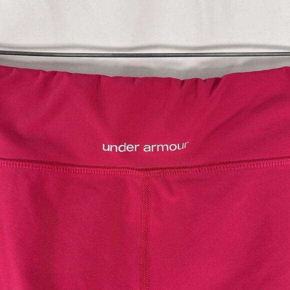 Under Armour Leggings Capri Women's Medium Pink Pull On Mid Rise Heat Gear - Picture 6 of 7